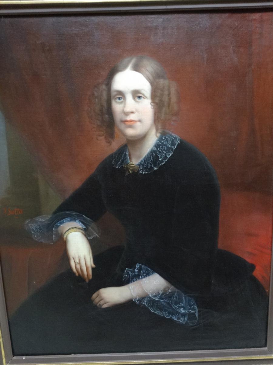 Great Portrait Of Woman Mid 19th Century By Joachin Sotta-photo-3