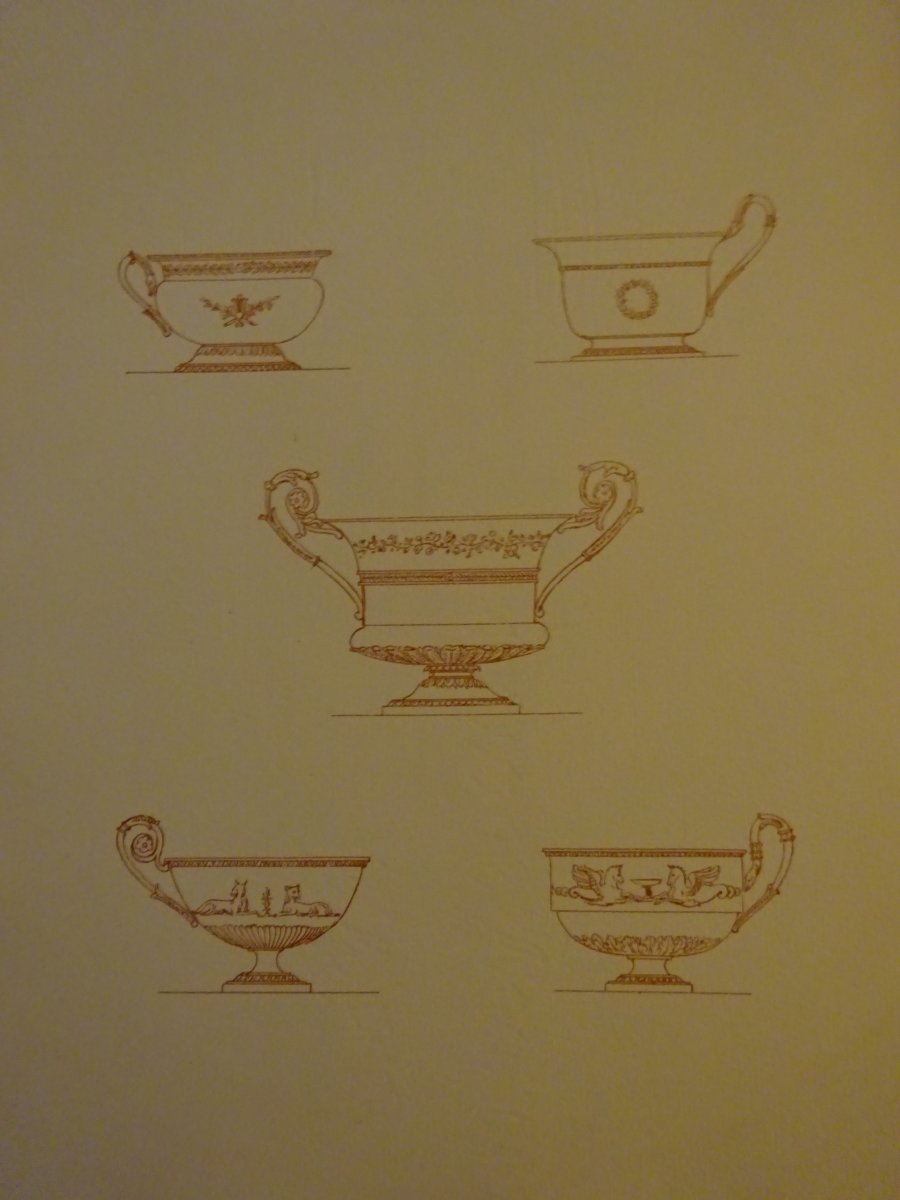 Collection Of A Set Of 50 Engravings Empire Style Goldsmith's Pieces 1900-photo-5