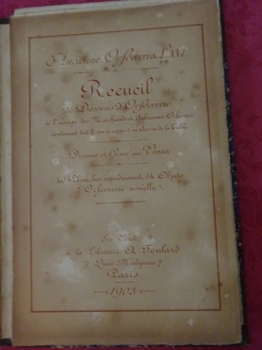 Recueil De 40 Gravures d'époque 1900 Représentant Des Pièces d'Orfèvrerie De Style Louis XVI-photo-2