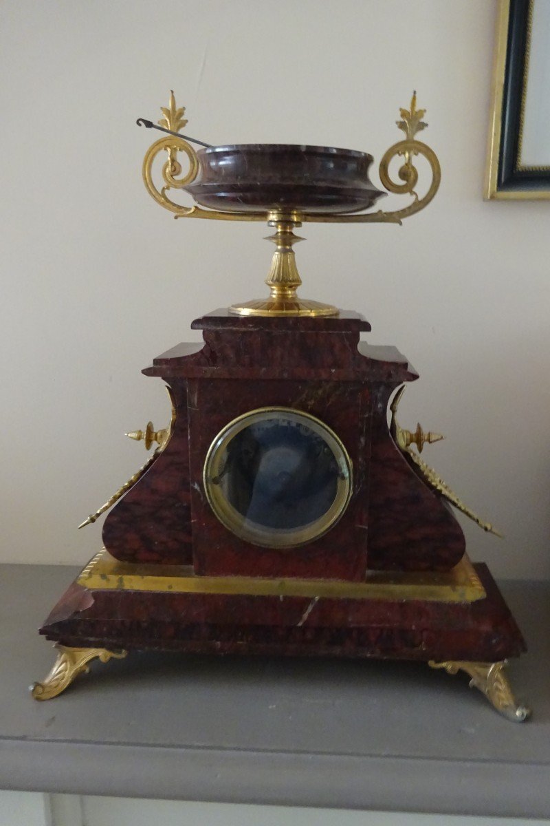 Important Clock And Its Candelabra From Napoleon III Period-photo-5