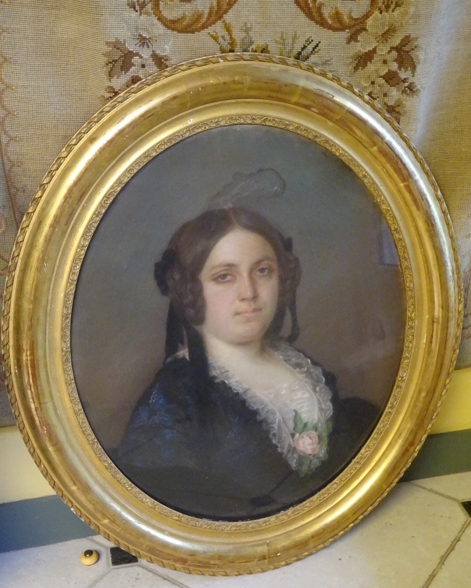 Portrait Of Woman, Pastel Napoleon III