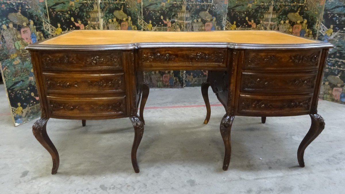 Large Louis XV Provencal Style Flat Desk-photo-2