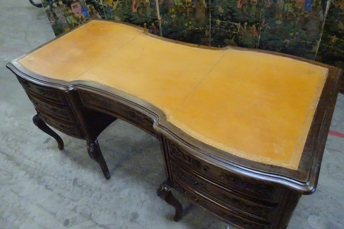 Large Louis XV Provencal Style Flat Desk-photo-1