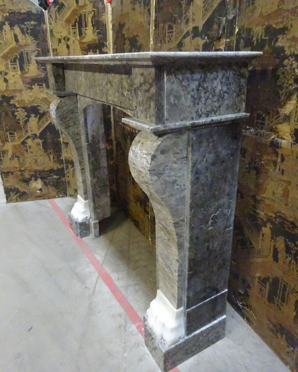 Early XIX Marble Fireplace With Claw Feet-photo-1