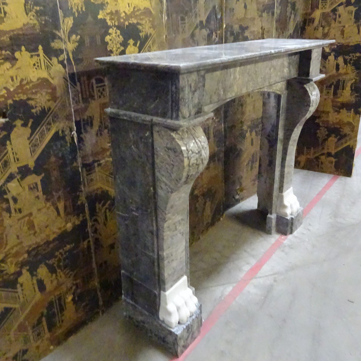 Early XIX Marble Fireplace With Claw Feet