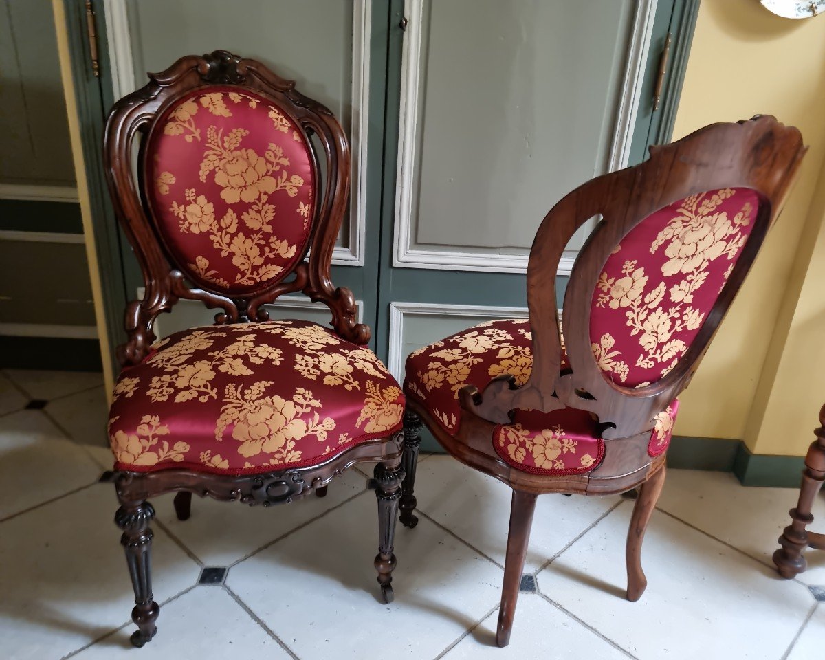 Paire De Chaises De Salon d'époque Napoléon III En Palissandre