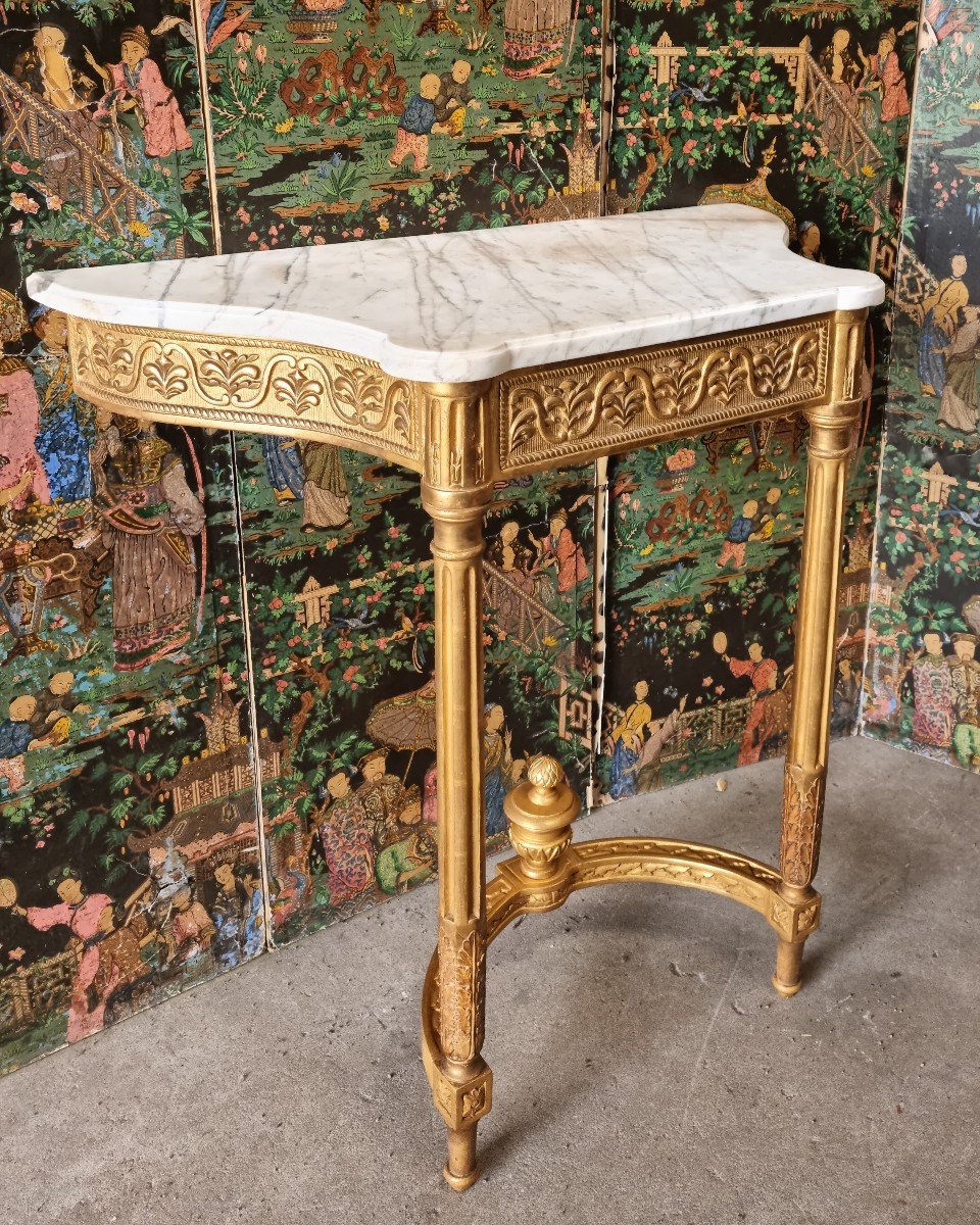 Petite Console En Bois Doré d'époque Directoire