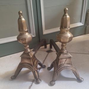 Pair Of 18th Century Bronze Andirons