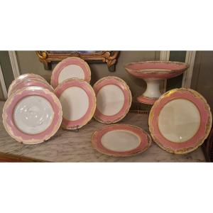 Part Of Dessert Service Period N III Pink Porcelain