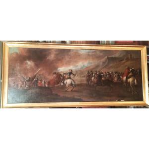 Large Painting Battle Scene French School XVIIth