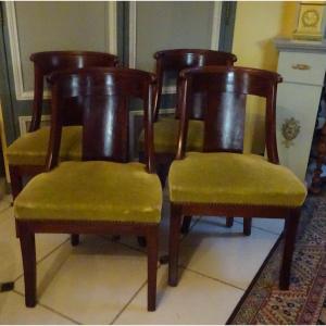 Set Of Four Empire Period Gondola Chairs In Mahogany