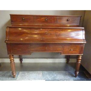 Mahogany Roll-top Desk, Mid-19th Century