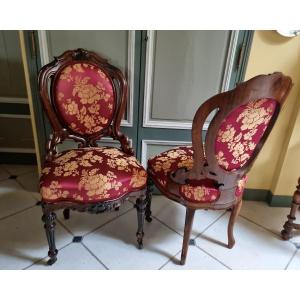 Pair Of Napoleon III Salon Chairs In Rosewood