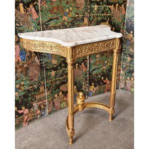 Petite Console En Bois Doré d'époque Directoire