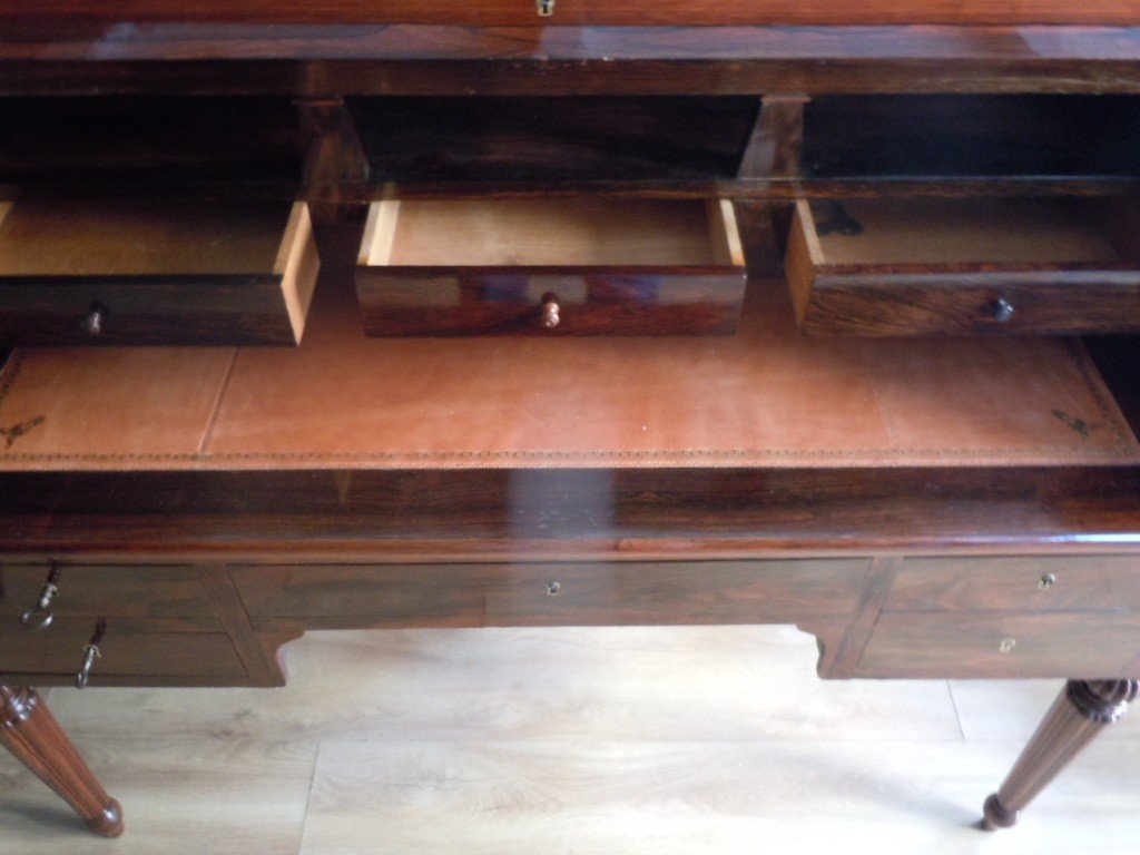 Cylinder Desk D Restoration Period In Rosewood-photo-5