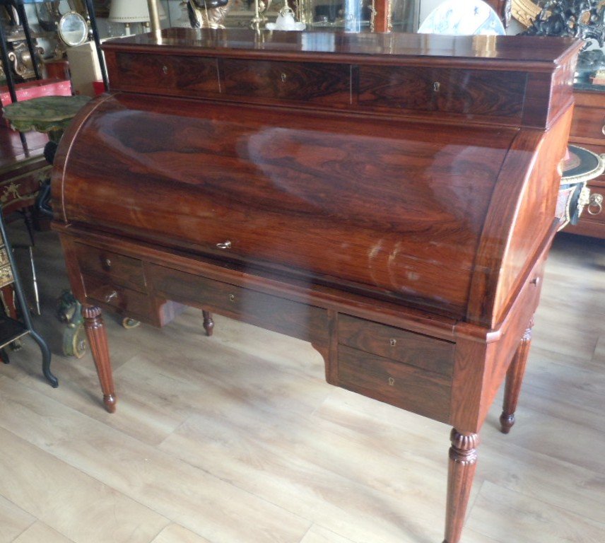 Cylinder Desk D Restoration Period In Rosewood-photo-7