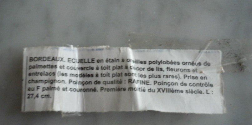 Ecuelle En Etain Bordeaux 18eme -photo-2