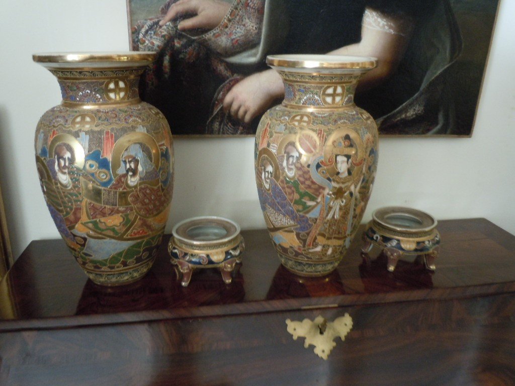 Pair Of Satsuma Vases-photo-3