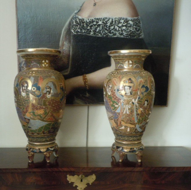 Pair Of Satsuma Vases