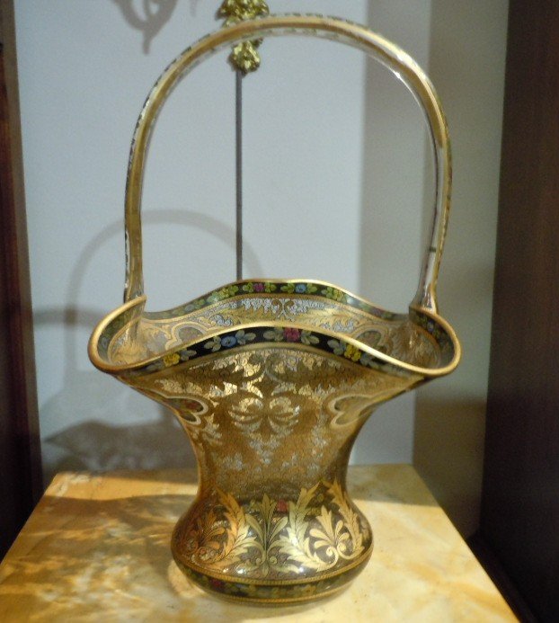 Vase En Verre Emmaille Juluis Muhlhaus