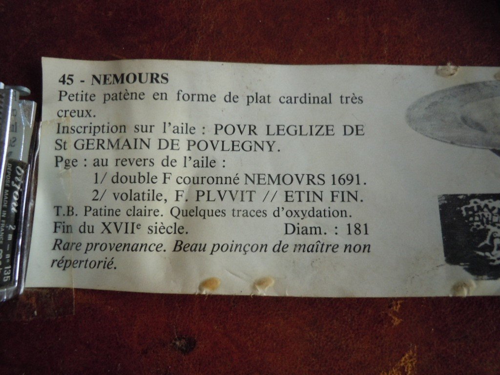 Pewter Patene Nemours 17th Century-photo-3