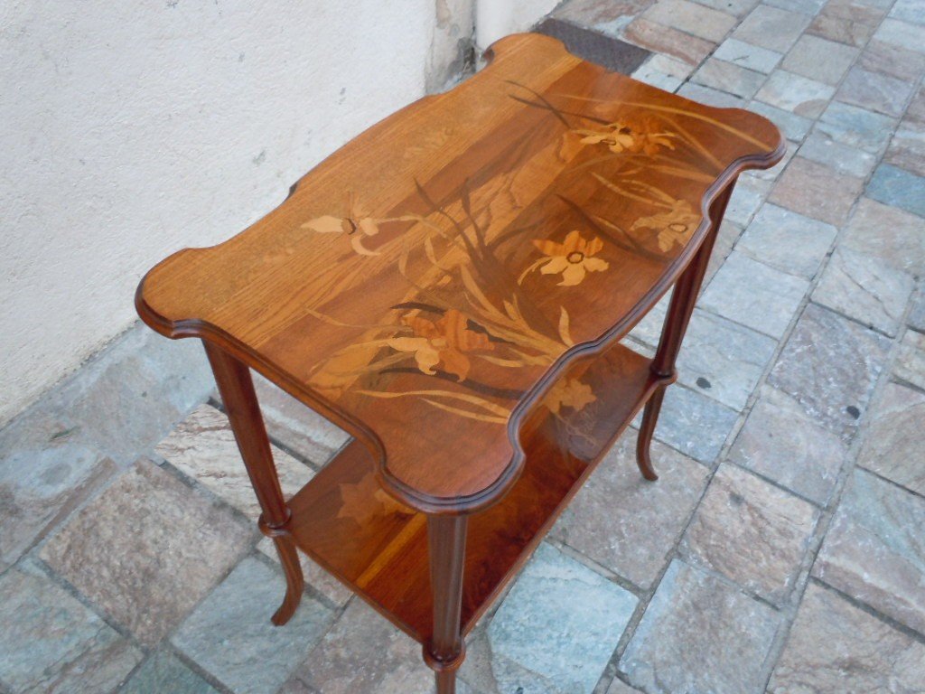 Art Nouveau Coffee Table Signed Galle-photo-2