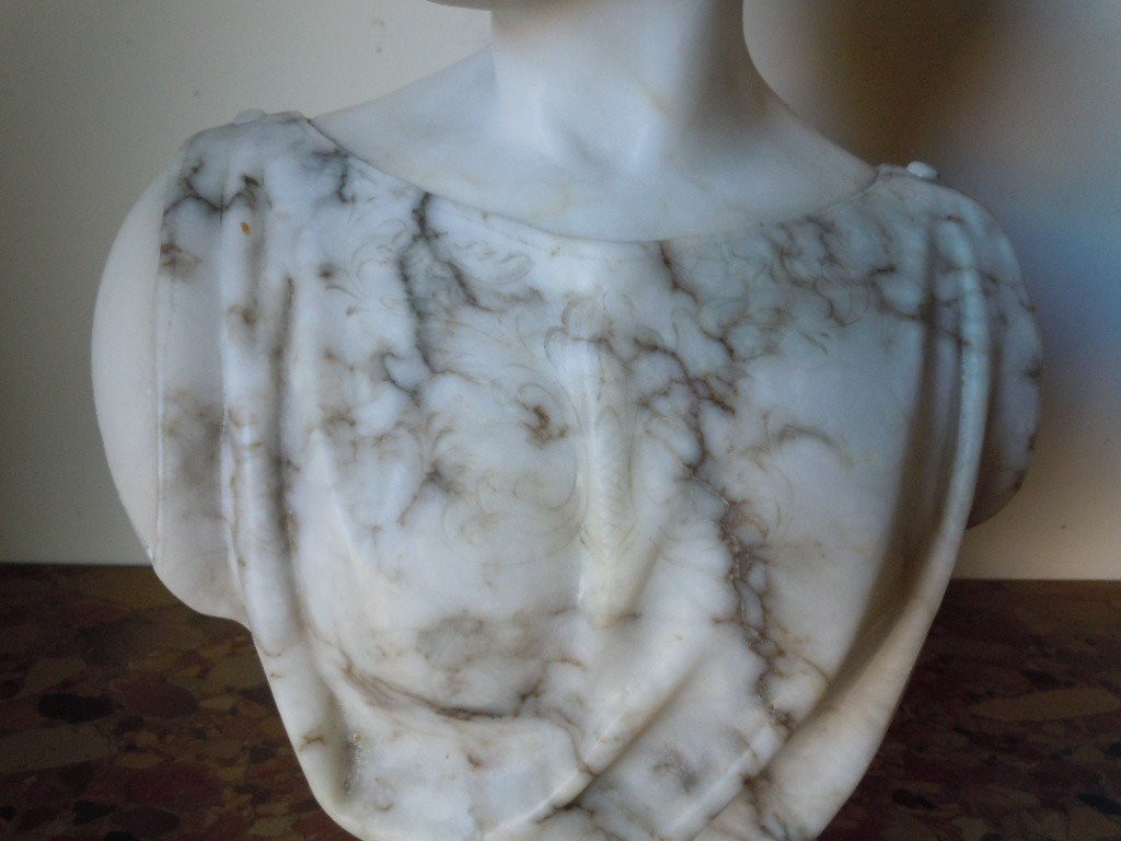 Marble And Alabaster Bust By Pugi-photo-4