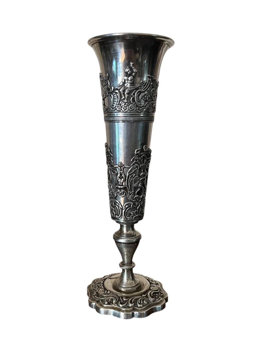 Flûte à champagne en argent massif russe 