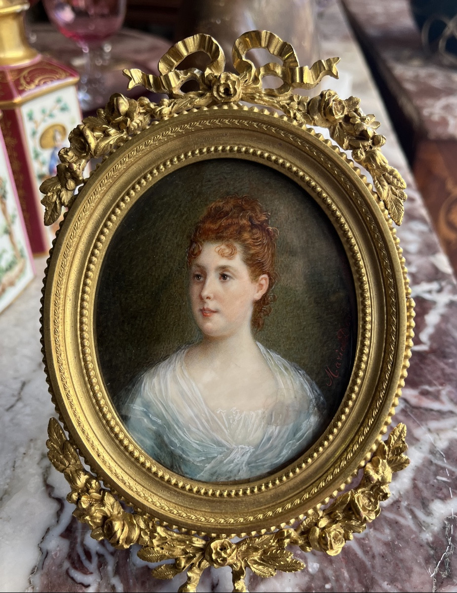 Miniature signée Marie Douliot fin 19eme