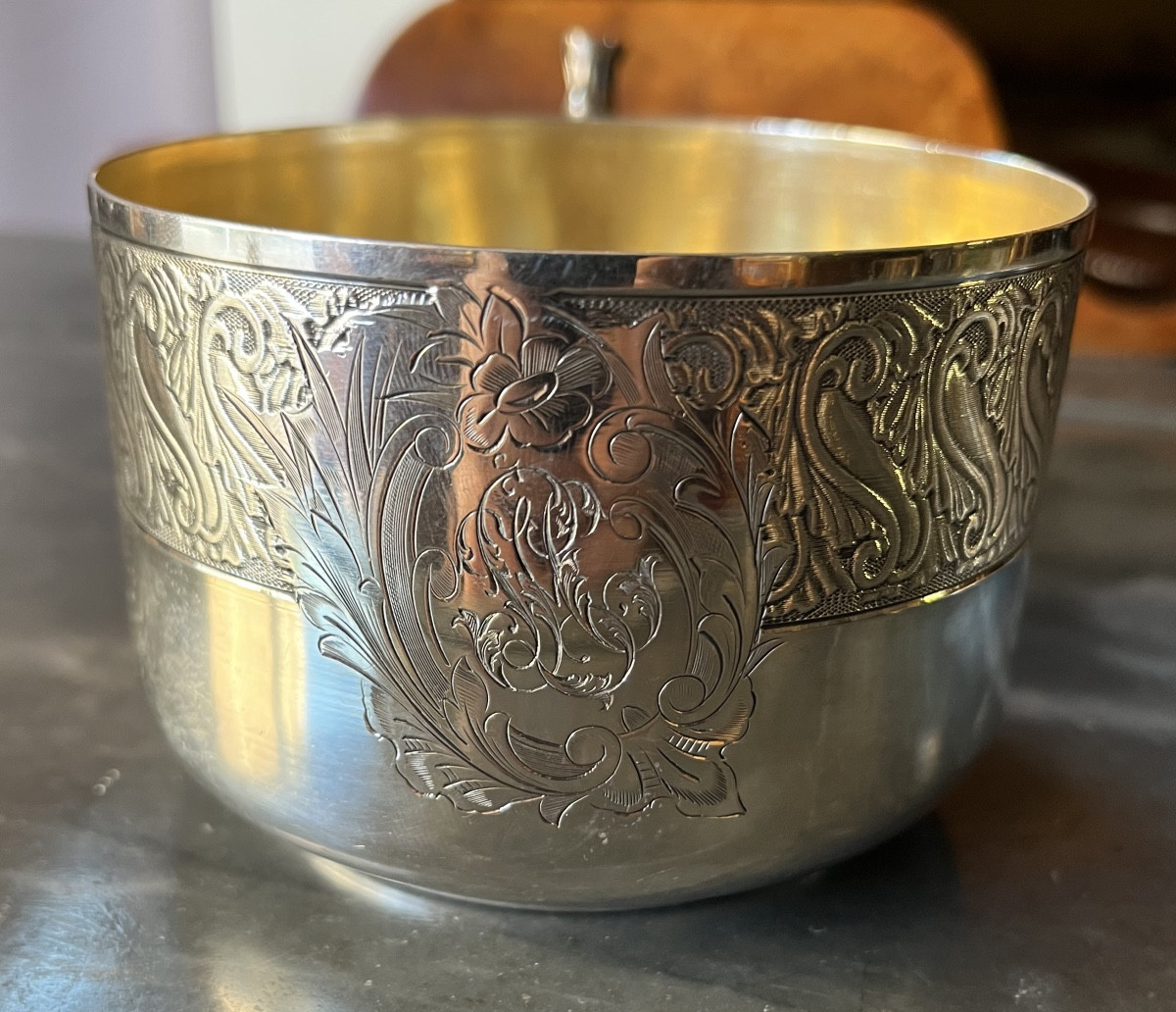 Tasse a chocolat en argent massif -photo-5