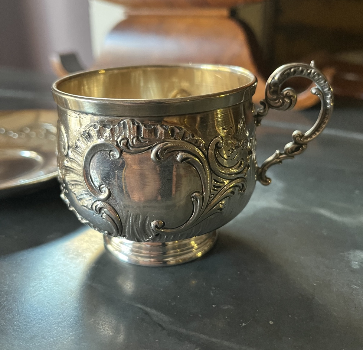 Tasse a chocolat en argent massif-photo-4