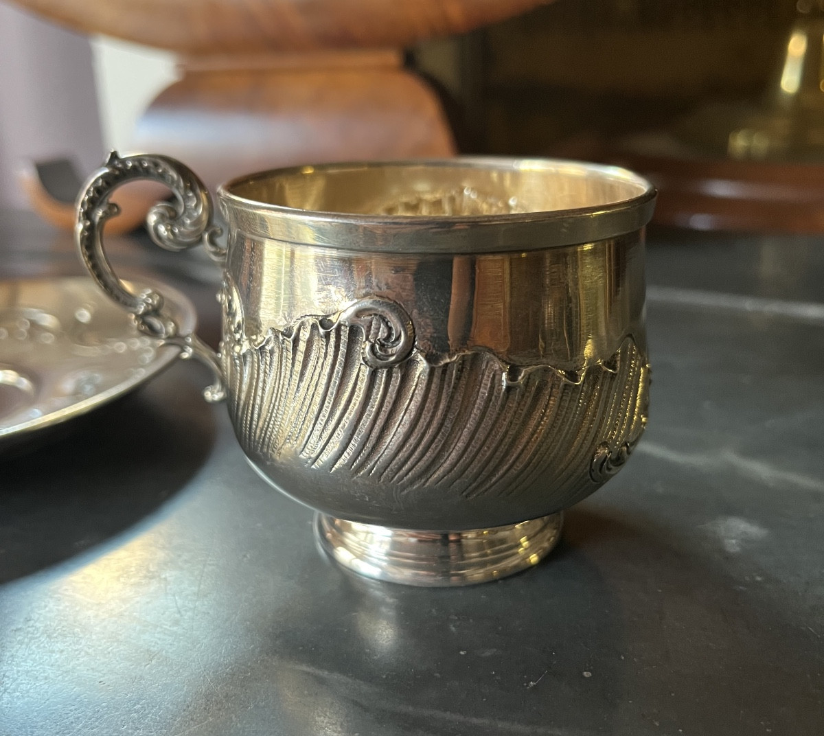 Tasse a chocolat en argent massif-photo-1