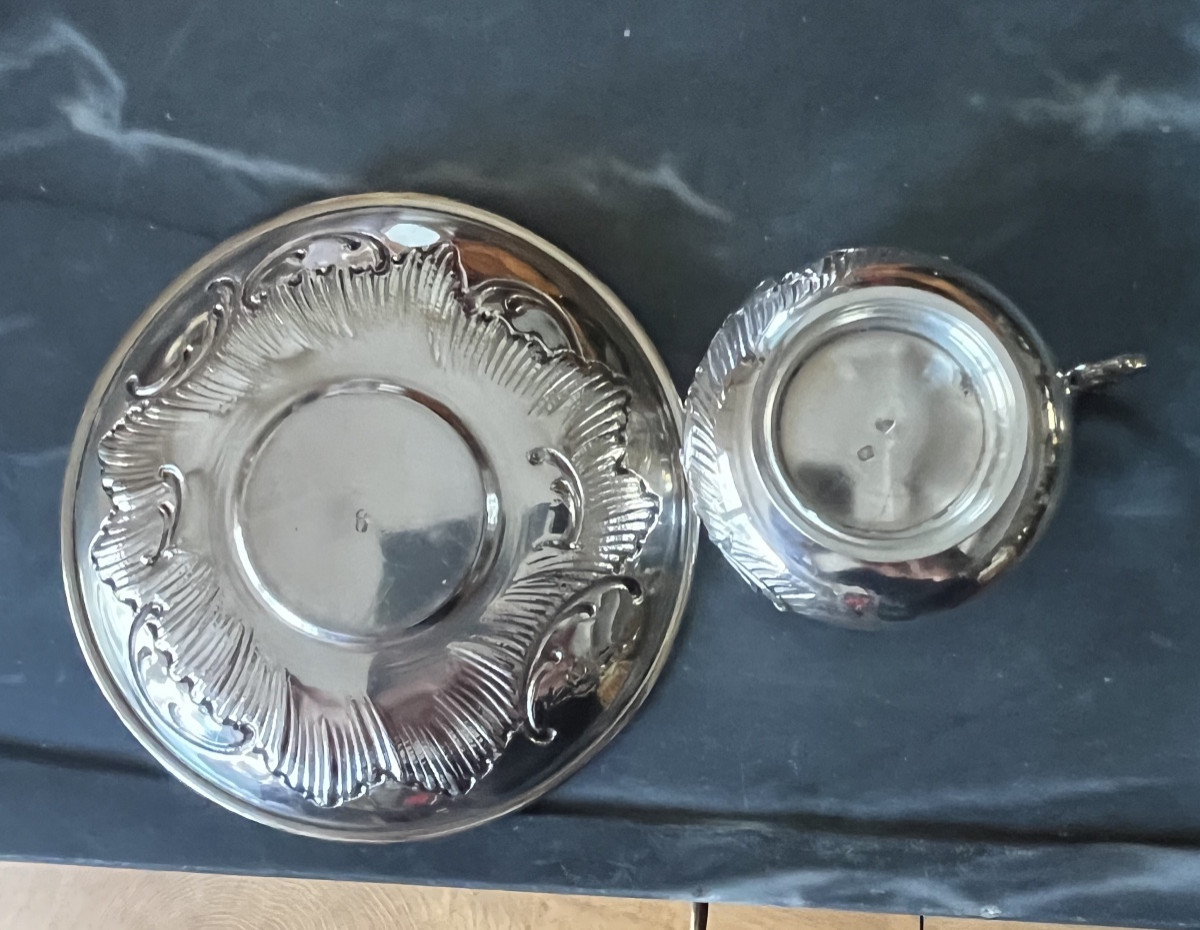 Tasse a chocolat en argent massif-photo-4