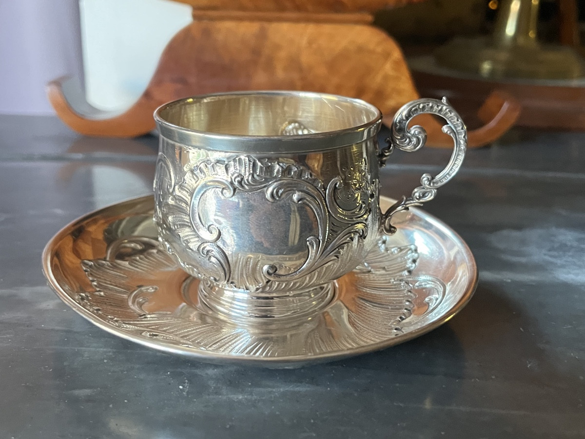 Tasse a chocolat en argent massif-photo-7