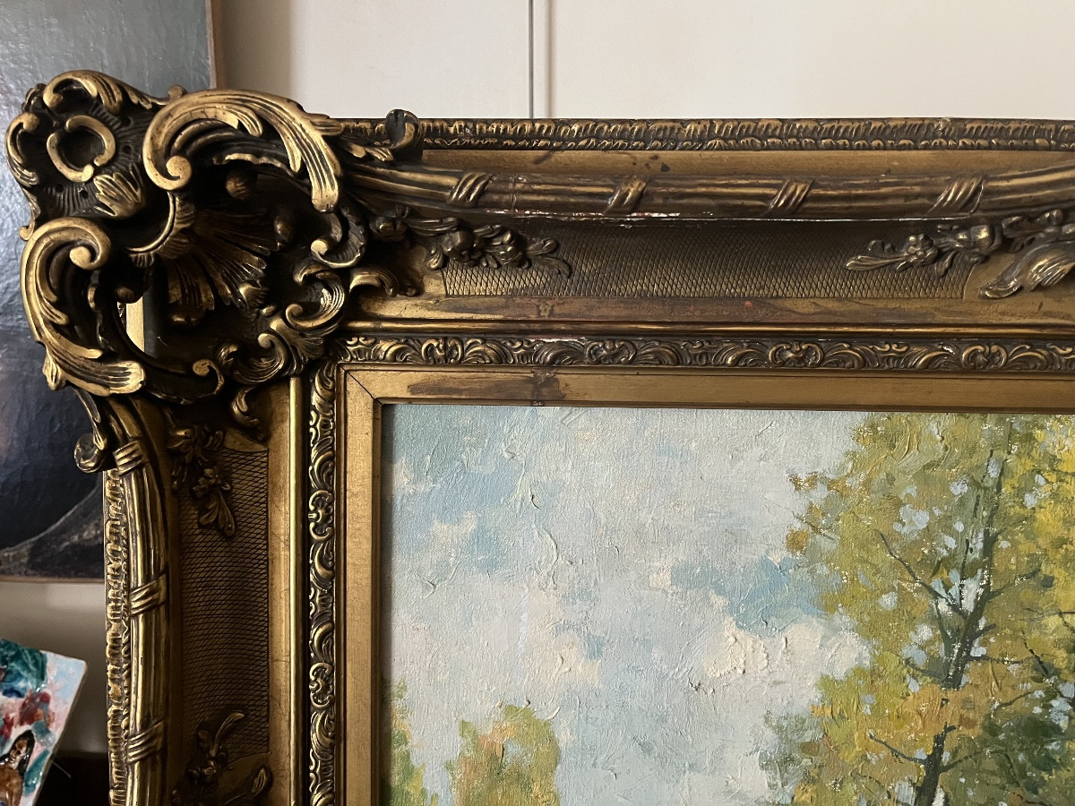 Louis Raoul Guiraud paysage huile sur toile-photo-3