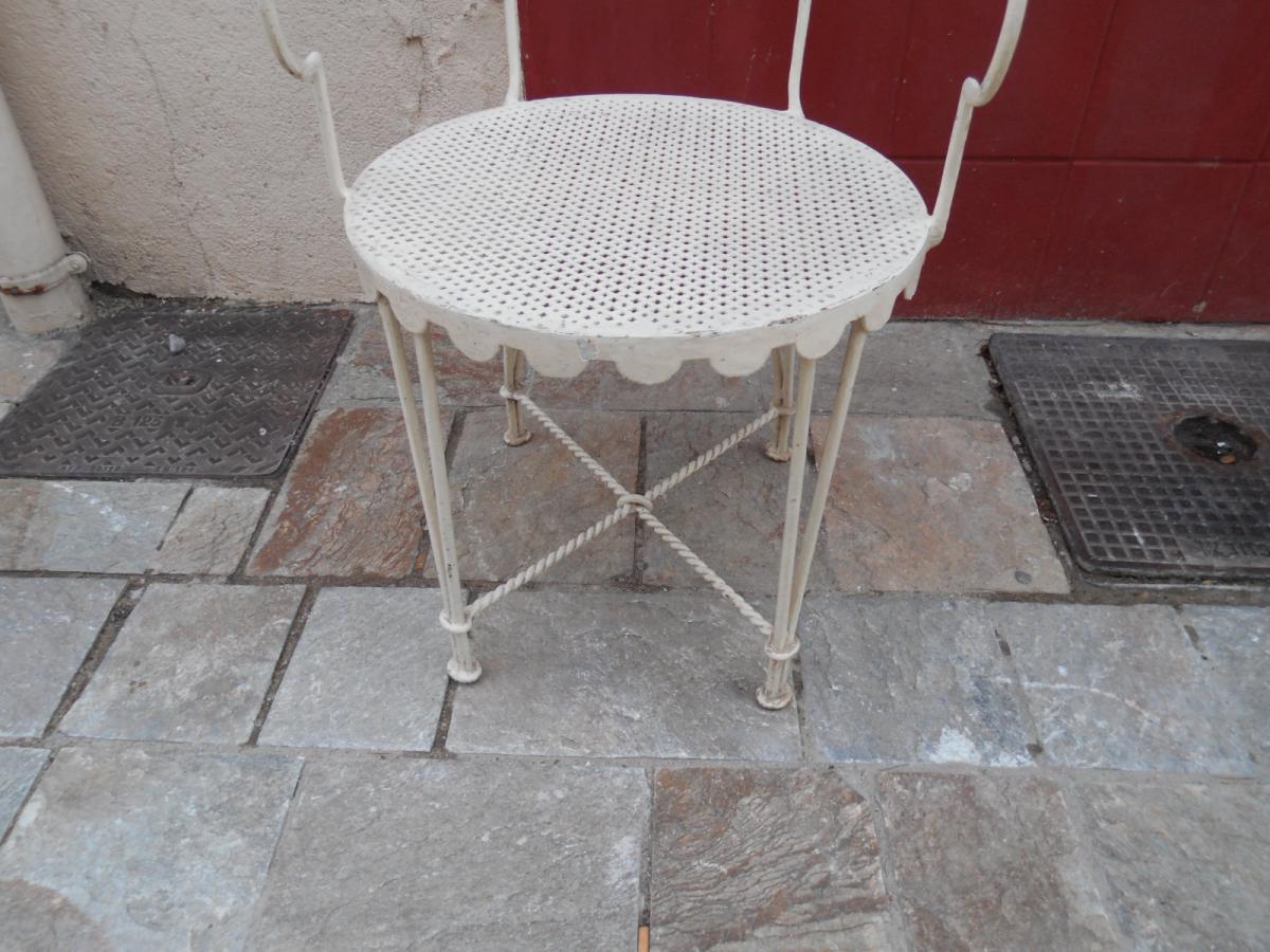 Gilbert Poillerat 2 Fauteuils Et 2 Chaises Fer Forge-photo-3