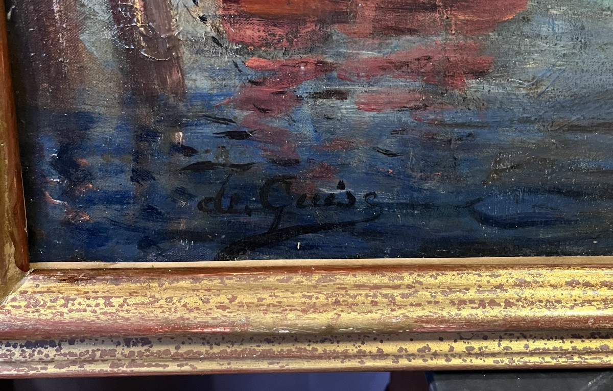 Vue de Venise signée De Guise 19eme siecle-photo-2