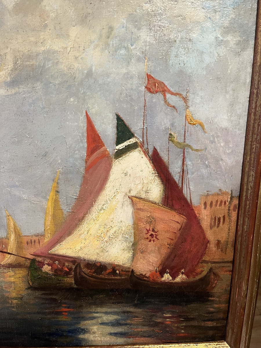 Vue de Venise signée De Guise 19eme siecle-photo-1