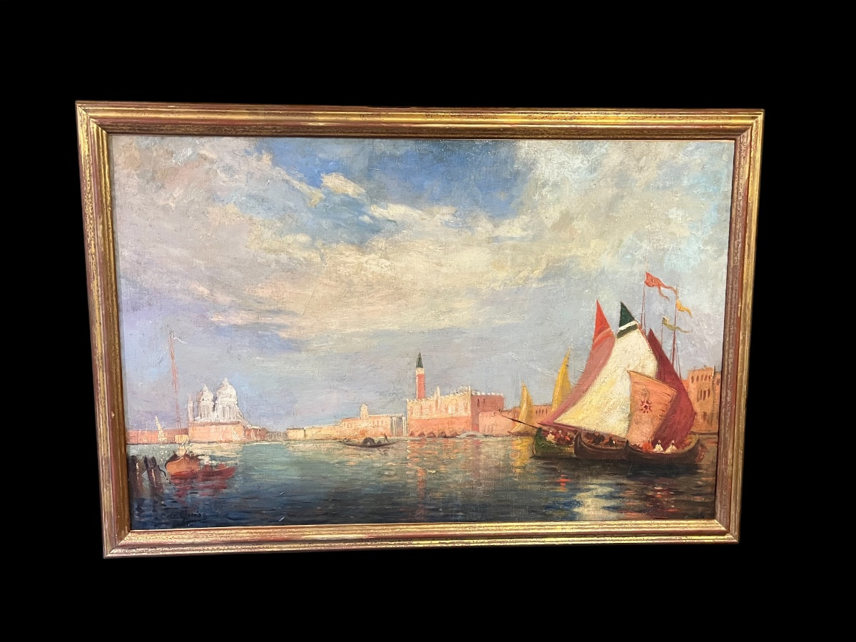 Vue de Venise signée De Guise 19eme siecle