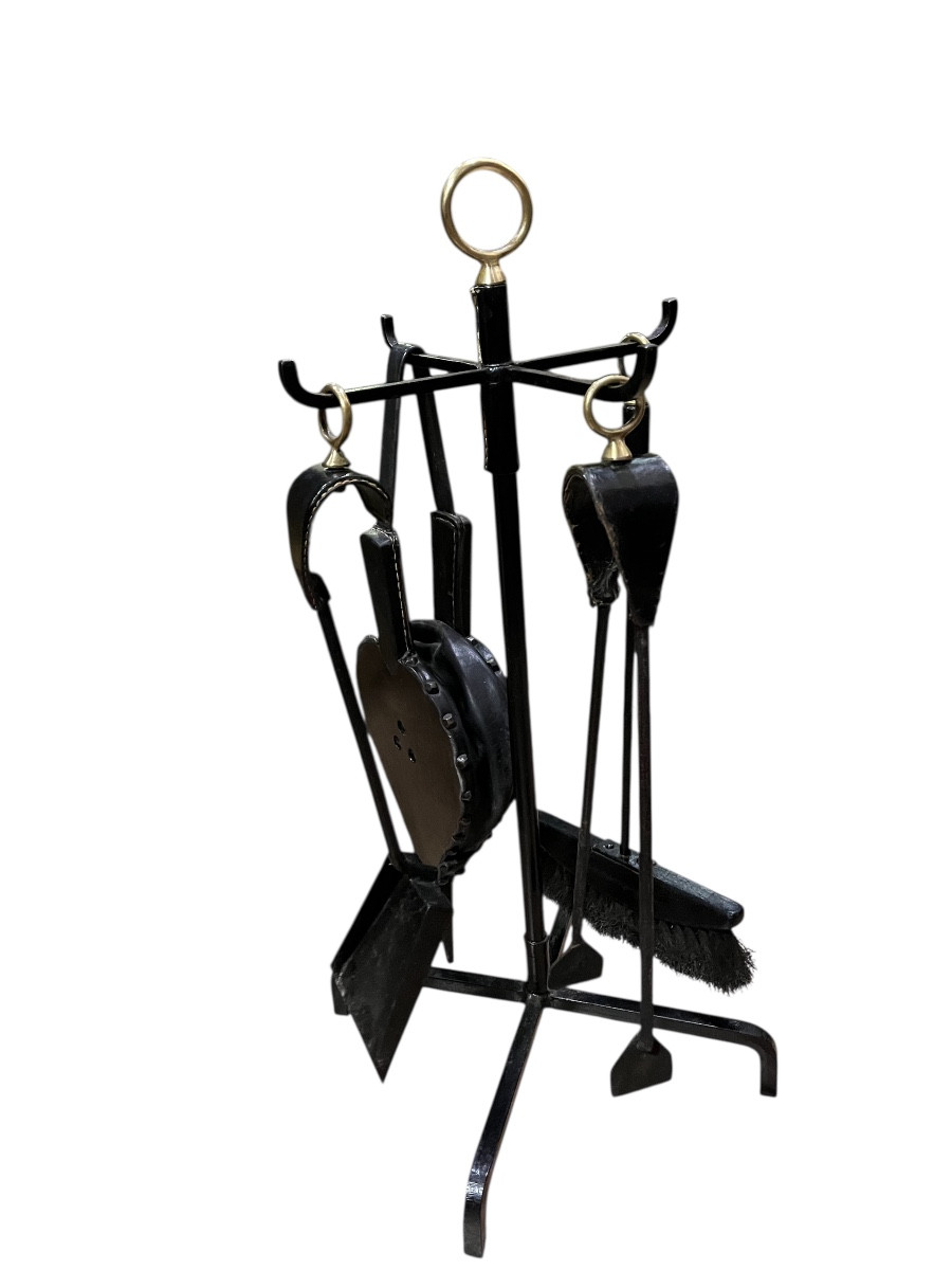 Nécessaire de cheminée Jacques Adnet-photo-8