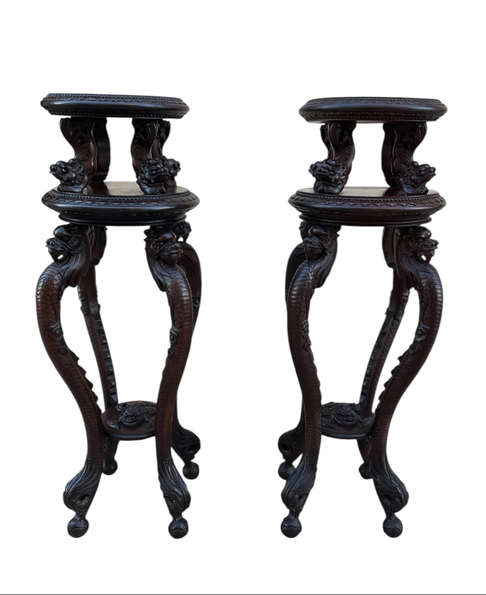 Paire de sellettes indochinoise 19 eme siecle