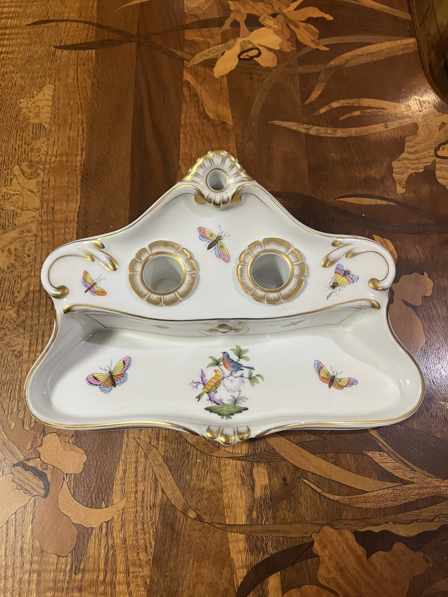 Herend Hungary Porcelain Inkwell-photo-2