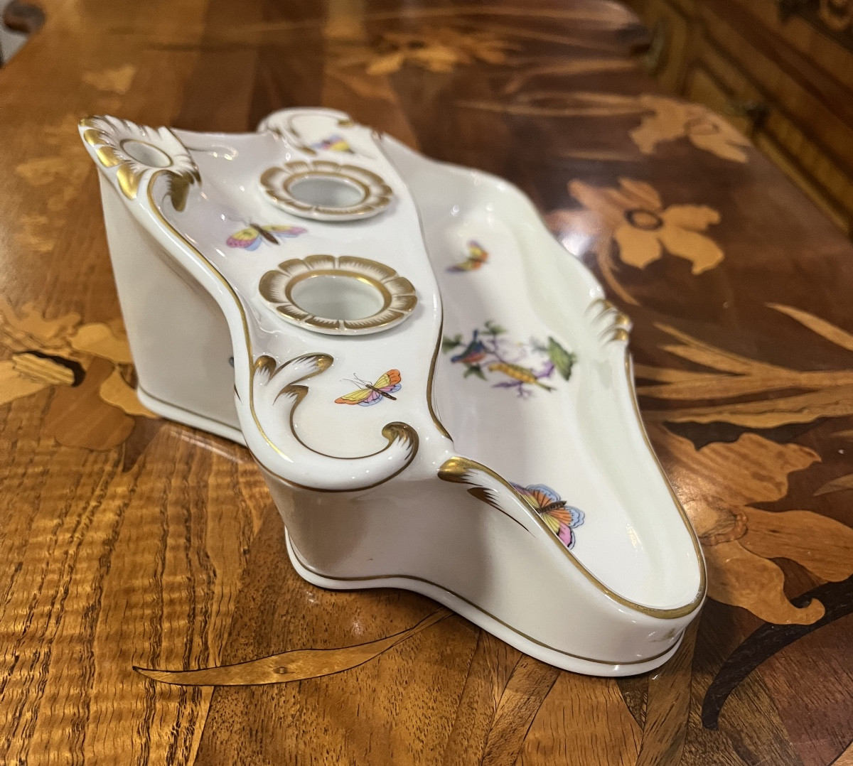 Herend Hungary Porcelain Inkwell-photo-4