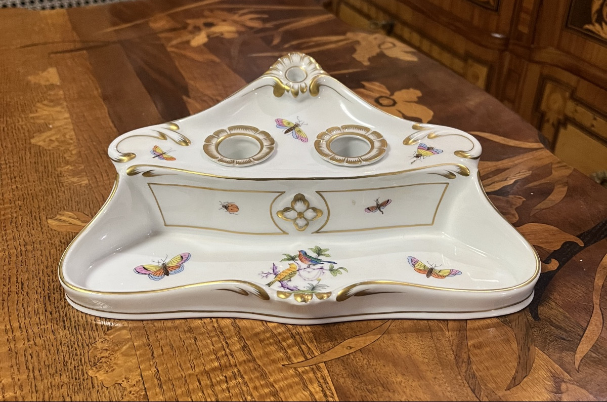 Herend Hungary Porcelain Inkwell-photo-8