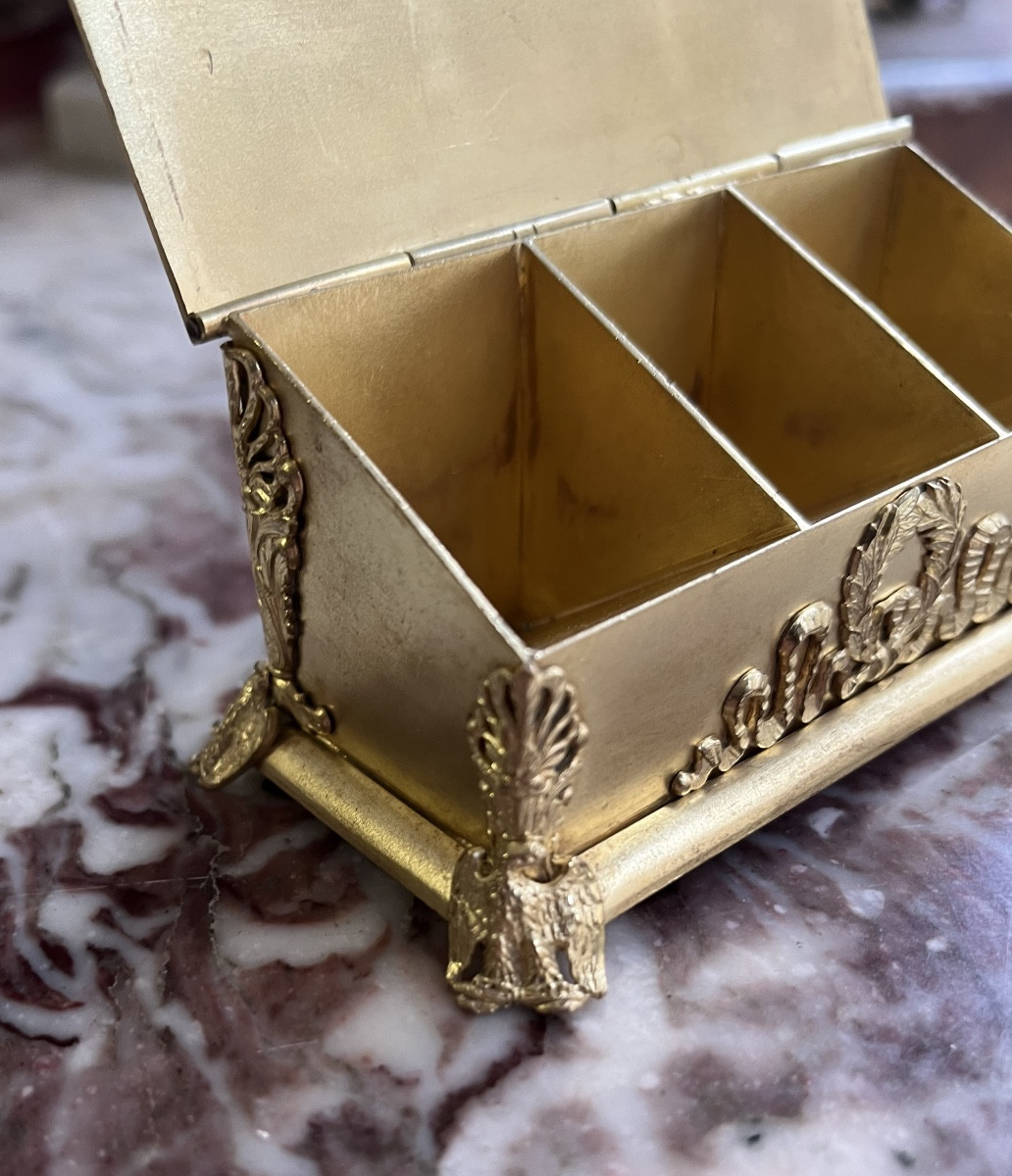 Boîte a timbres en bronze dore-photo-1