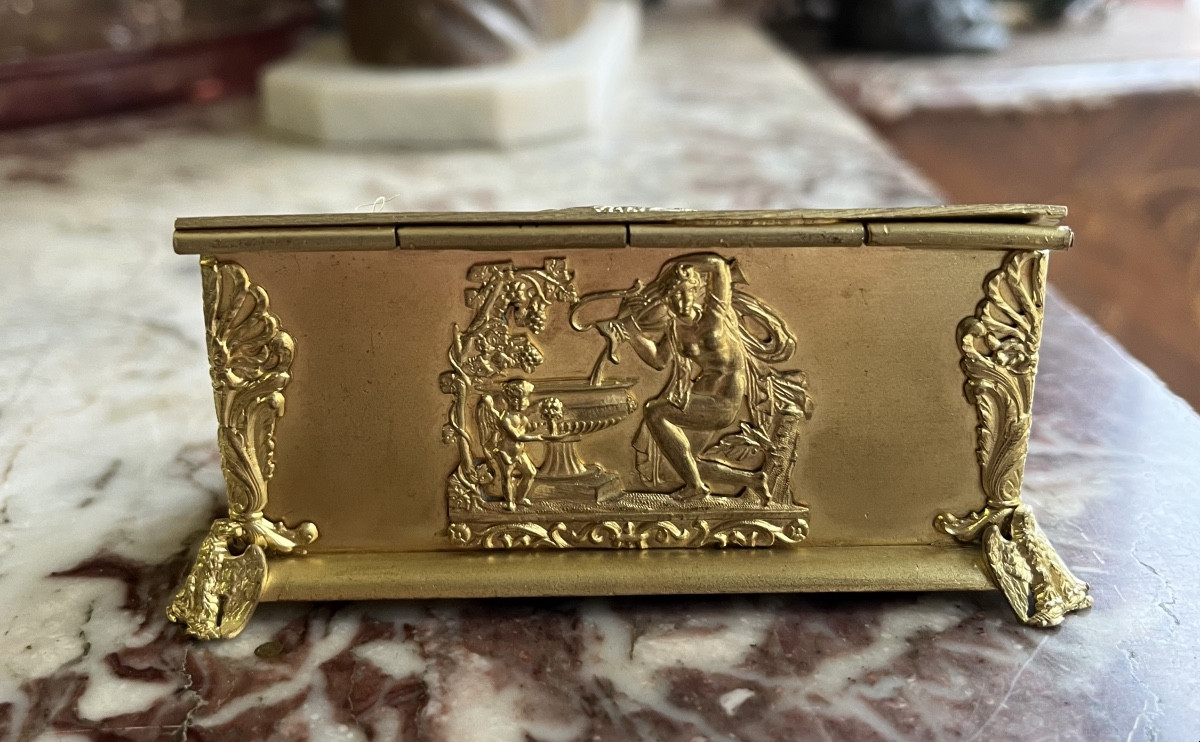 Boîte a timbres en bronze dore-photo-2