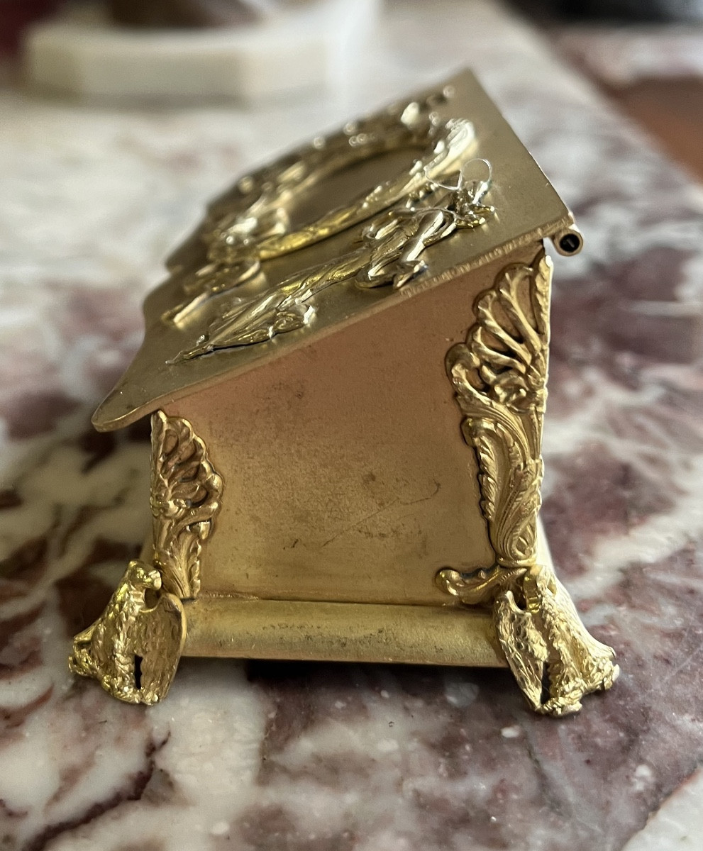 Boîte a timbres en bronze dore-photo-4