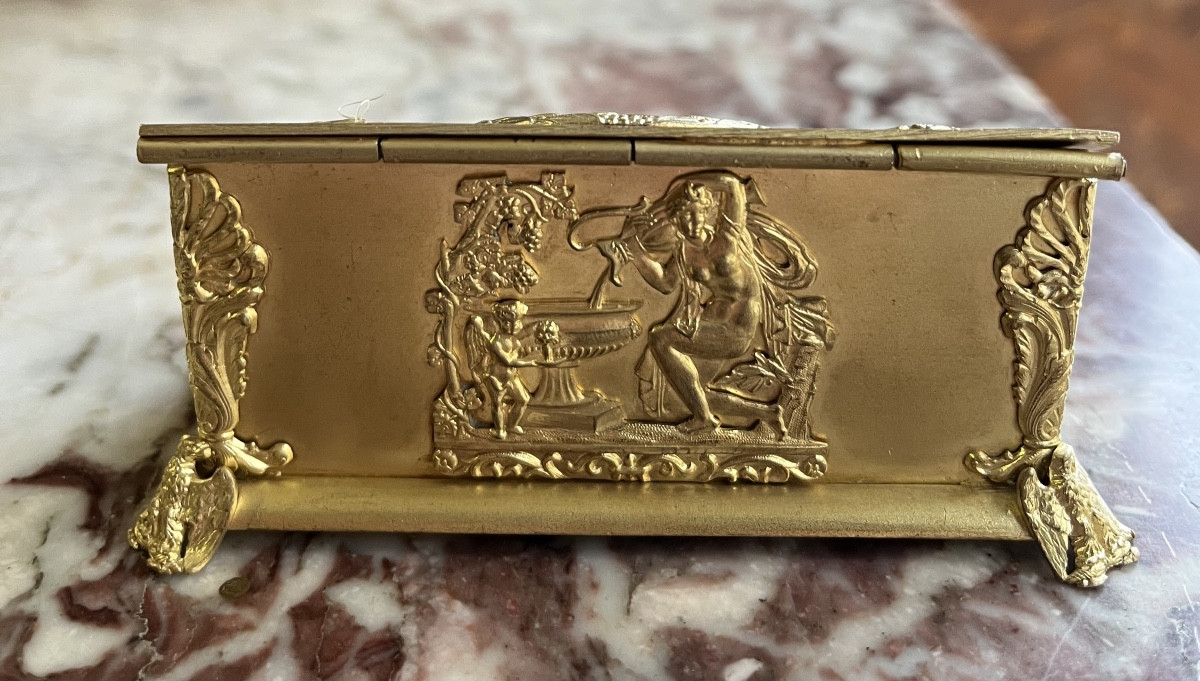 Boîte a timbres en bronze dore-photo-6