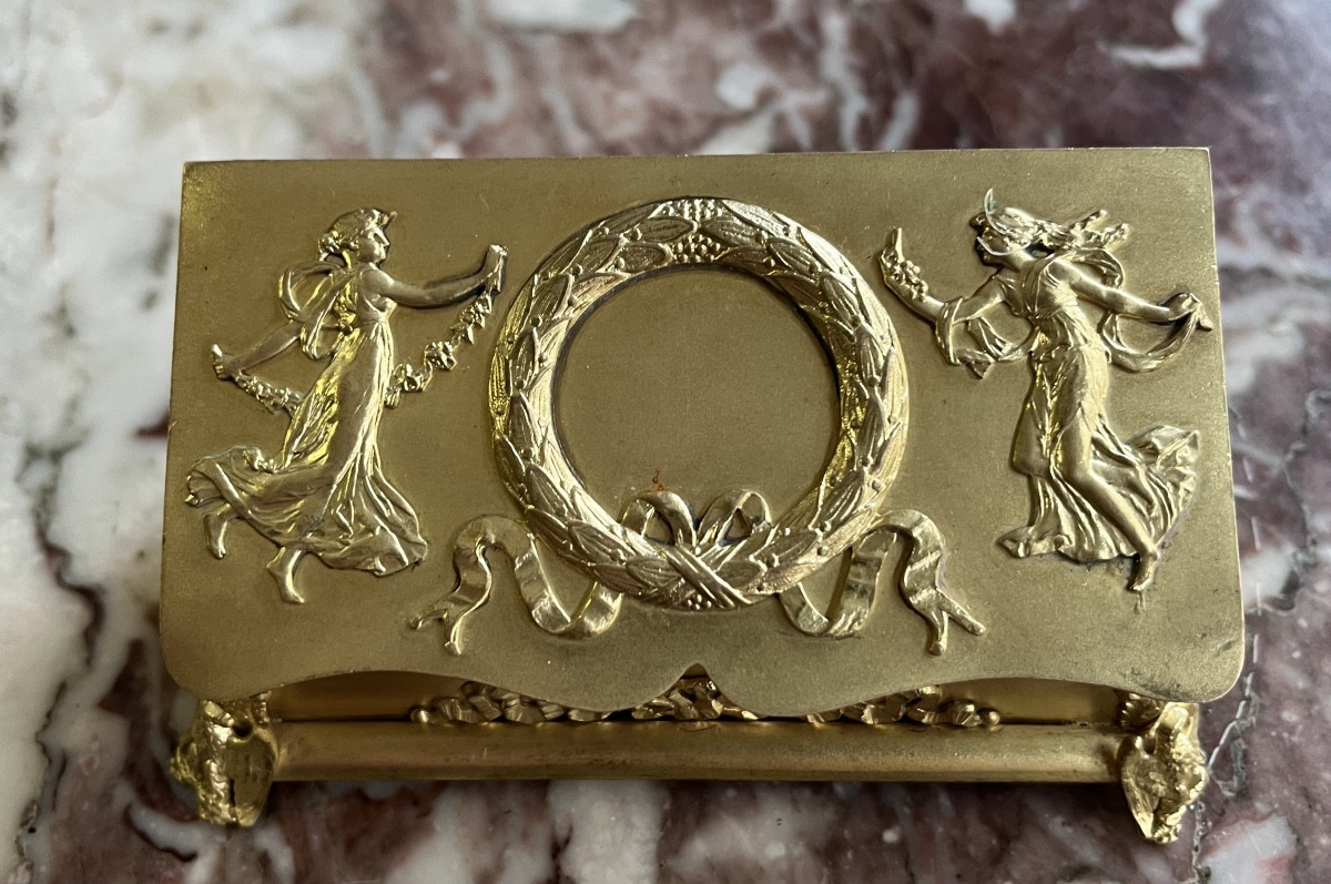 Boîte a timbres en bronze dore-photo-7