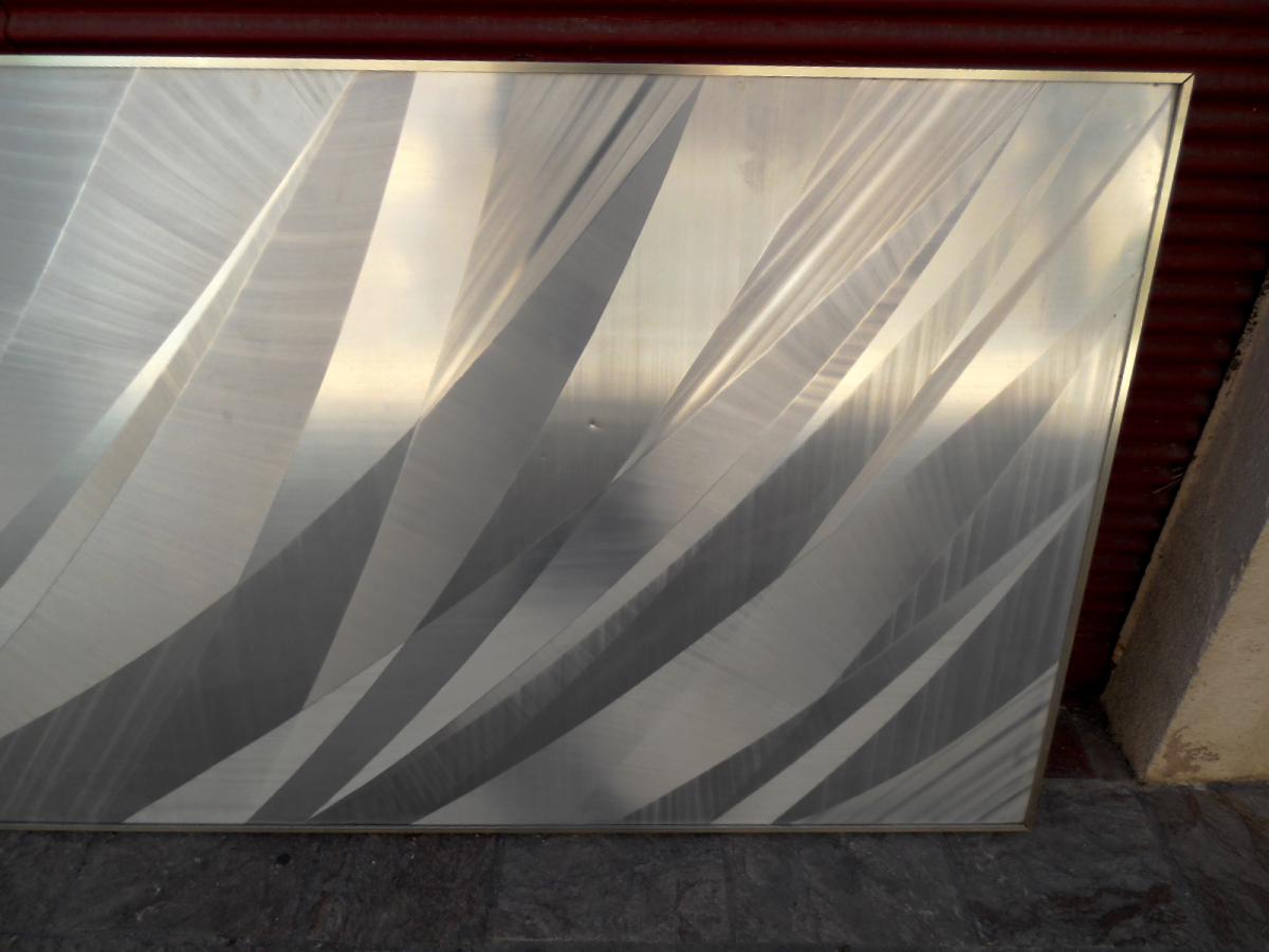 Decorative Panel In Alu Brush Annees 60 70-photo-3
